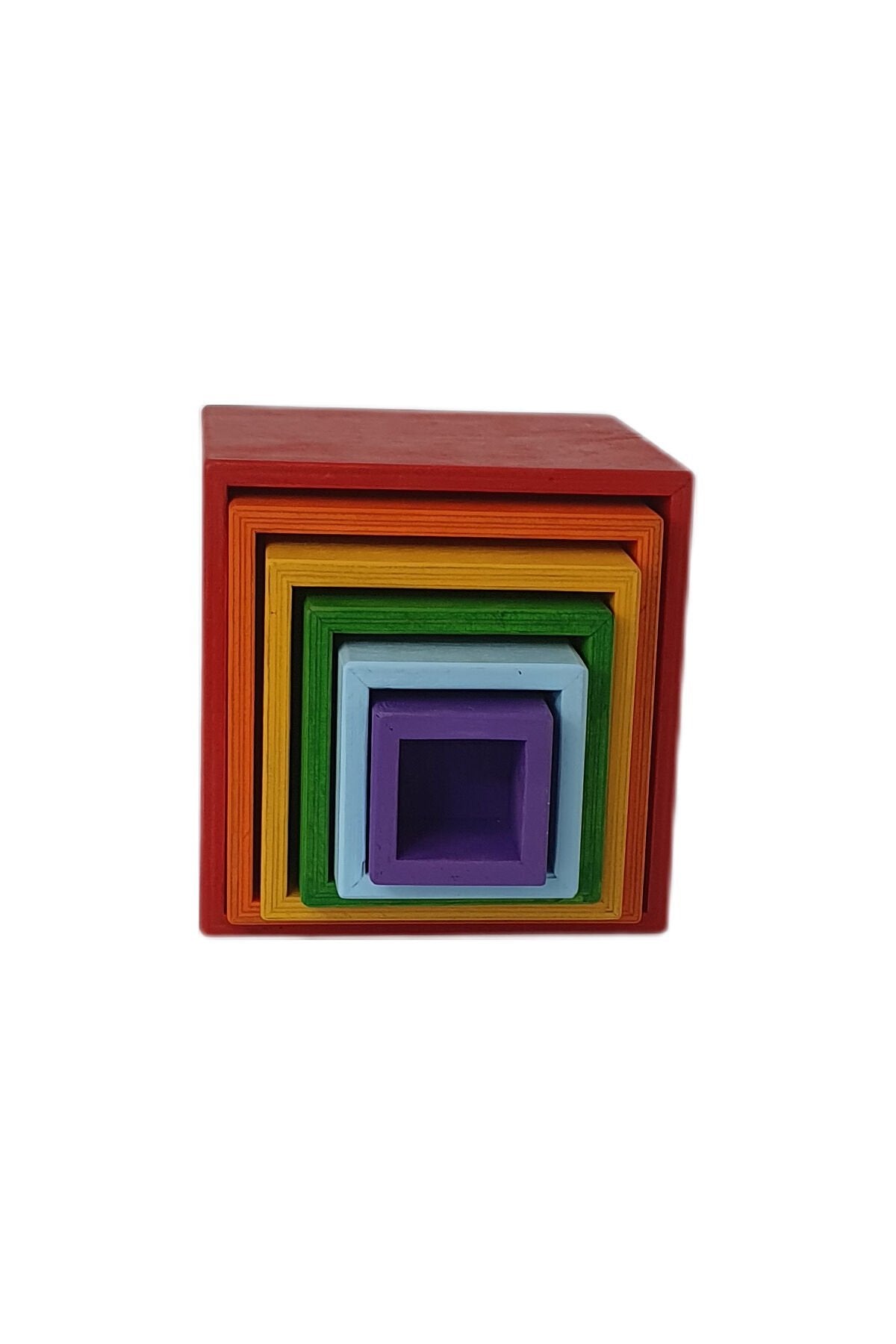 KirtKirt Ahsap - Ahsap Kutu Seti - 6 Parca - Montessori Dogal Ahsap Oyuncak