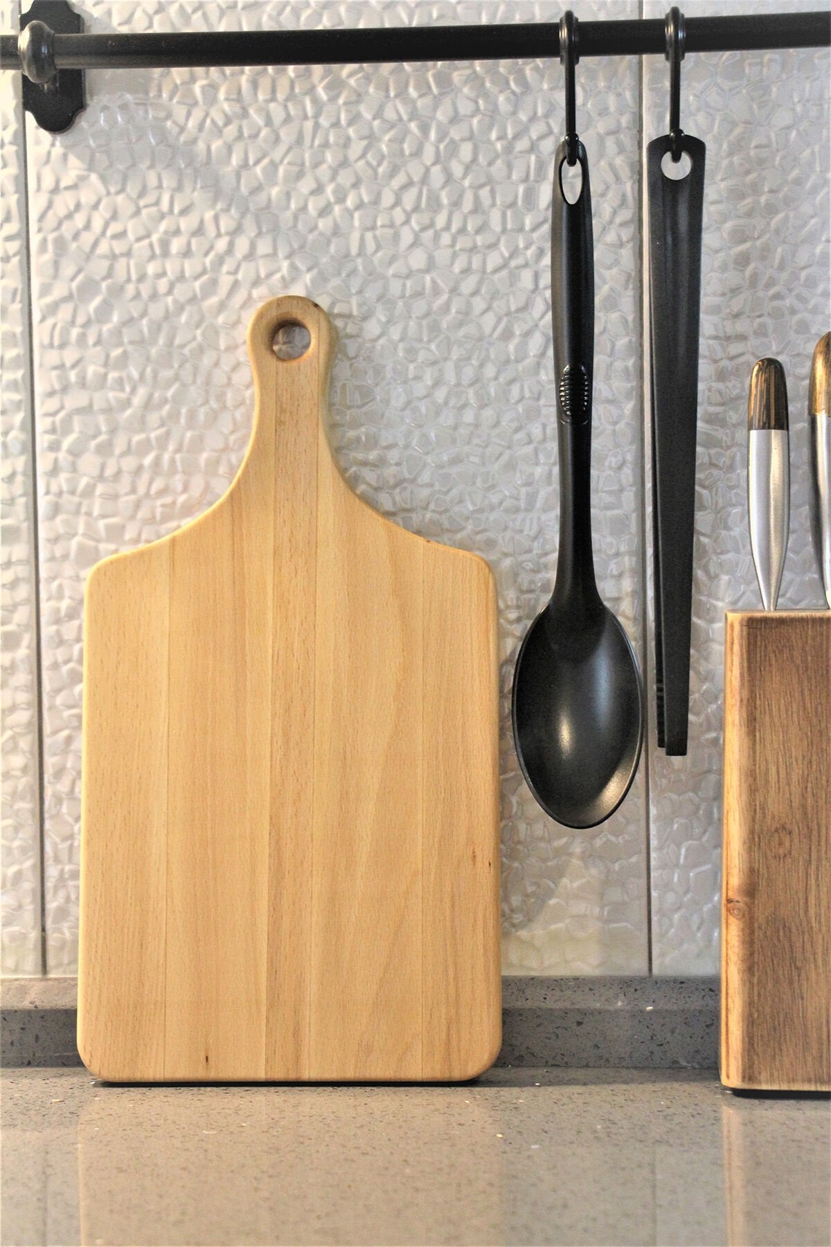 Dogal Ahsap Natural Sunum Kesme Tahtasi (20 x 37 cm )