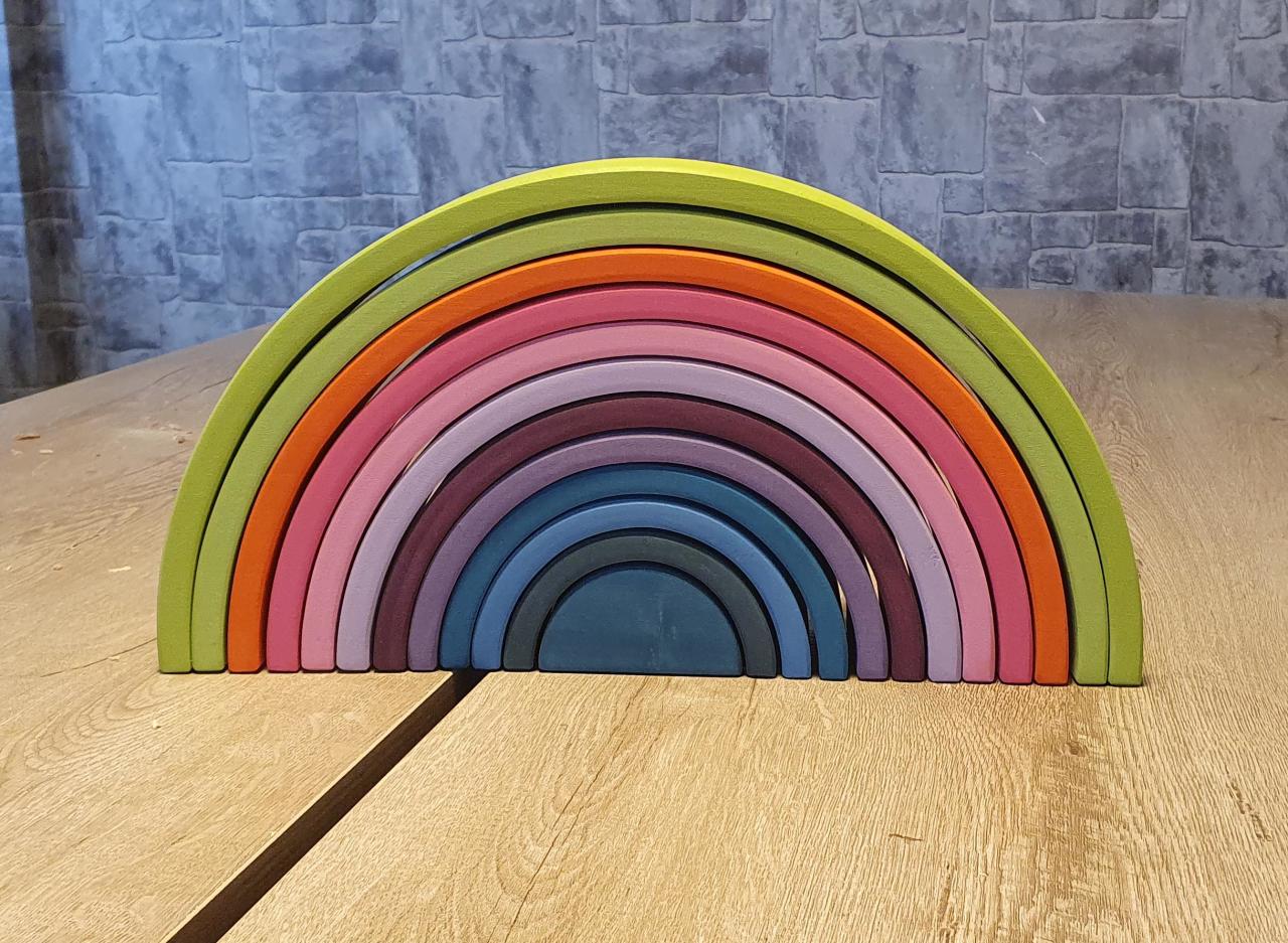 KirtKirt Holz | Waldorf Regenbogen | 12er | 38cm