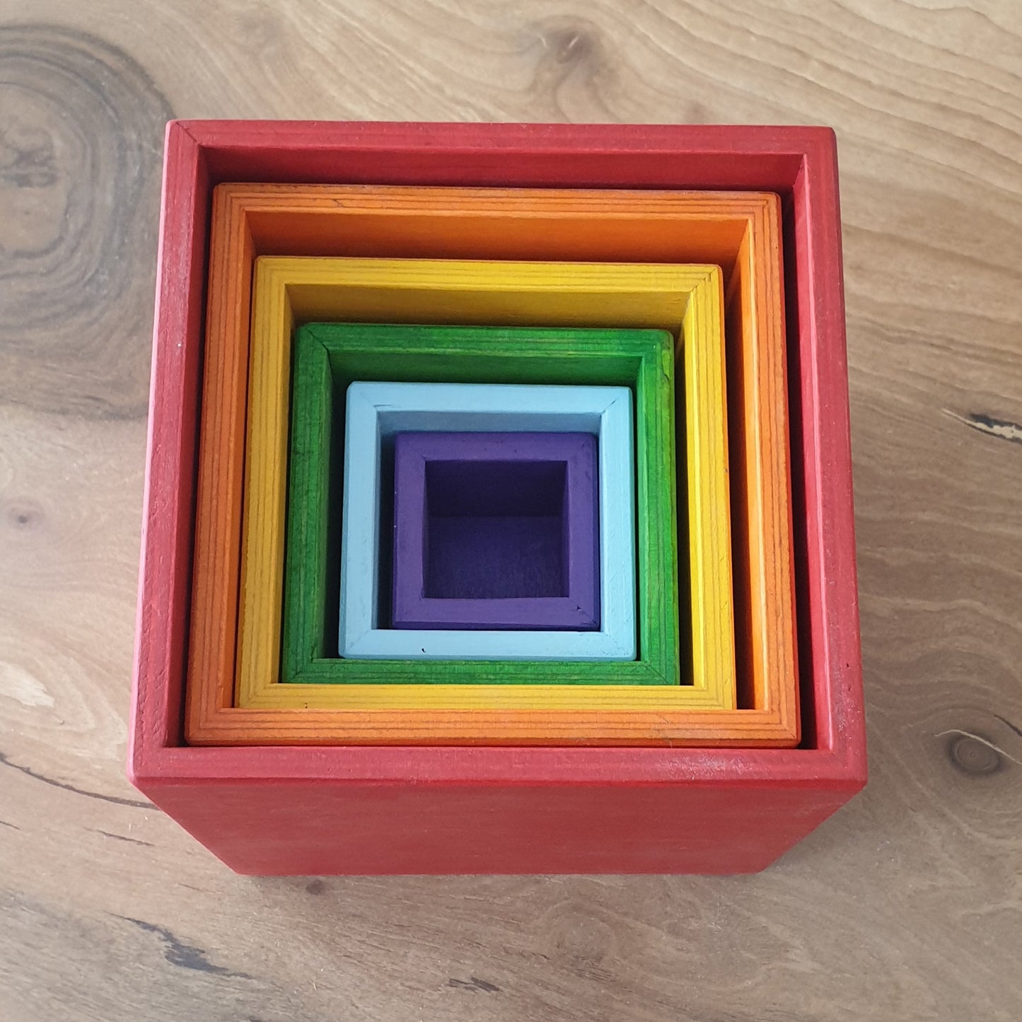 KirtKirt Wood - Holzkisten-Set - 6-teilig - Montessori Naturholzspielzeug