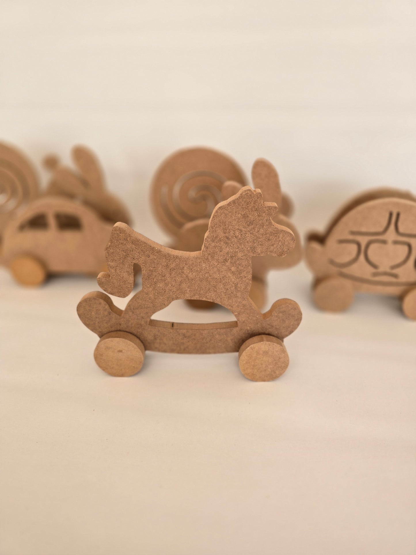 KirtKirt Wooden | Paintable Wheeled Animals | Kindergarten Activity Toy | Educational Toy