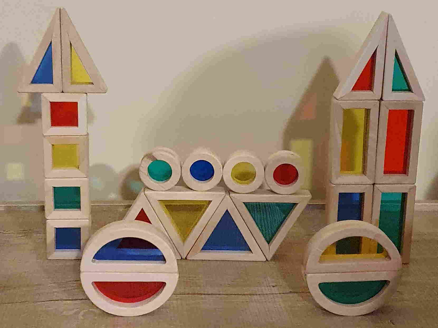 Ahsap Renkli Bloklar 24 parca - Rainbow Block Waldorf Montessori Dogal Oyuncak