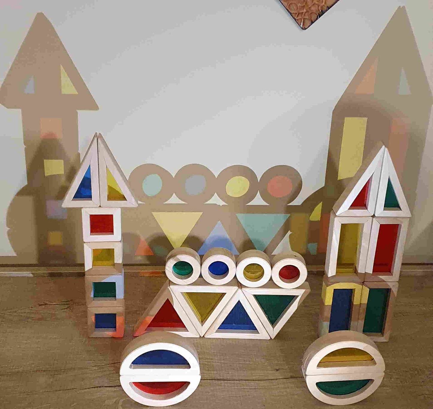 Ahsap Renkli Bloklar 24 parca - Rainbow Block Waldorf Montessori Dogal Oyuncak