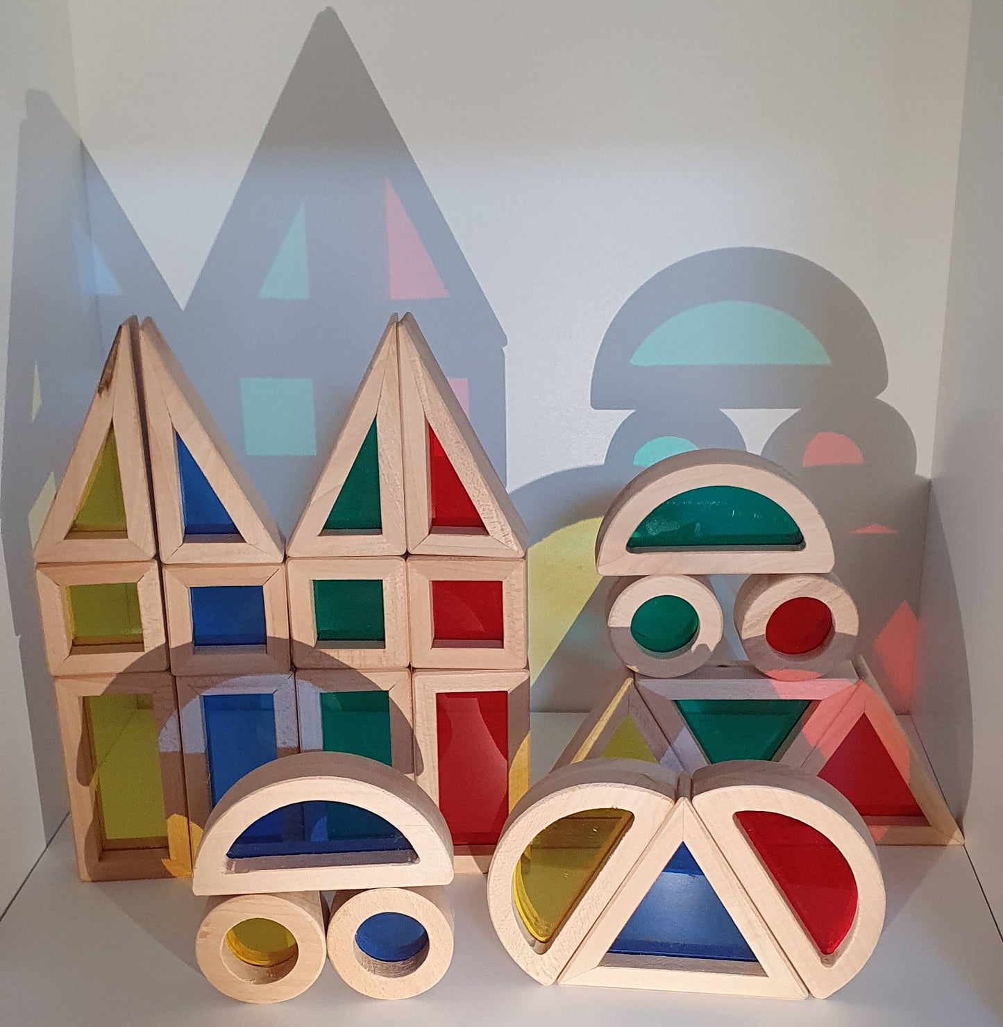 Ahsap Renkli Bloklar 24 parca - Rainbow Block Waldorf Montessori Dogal Oyuncak