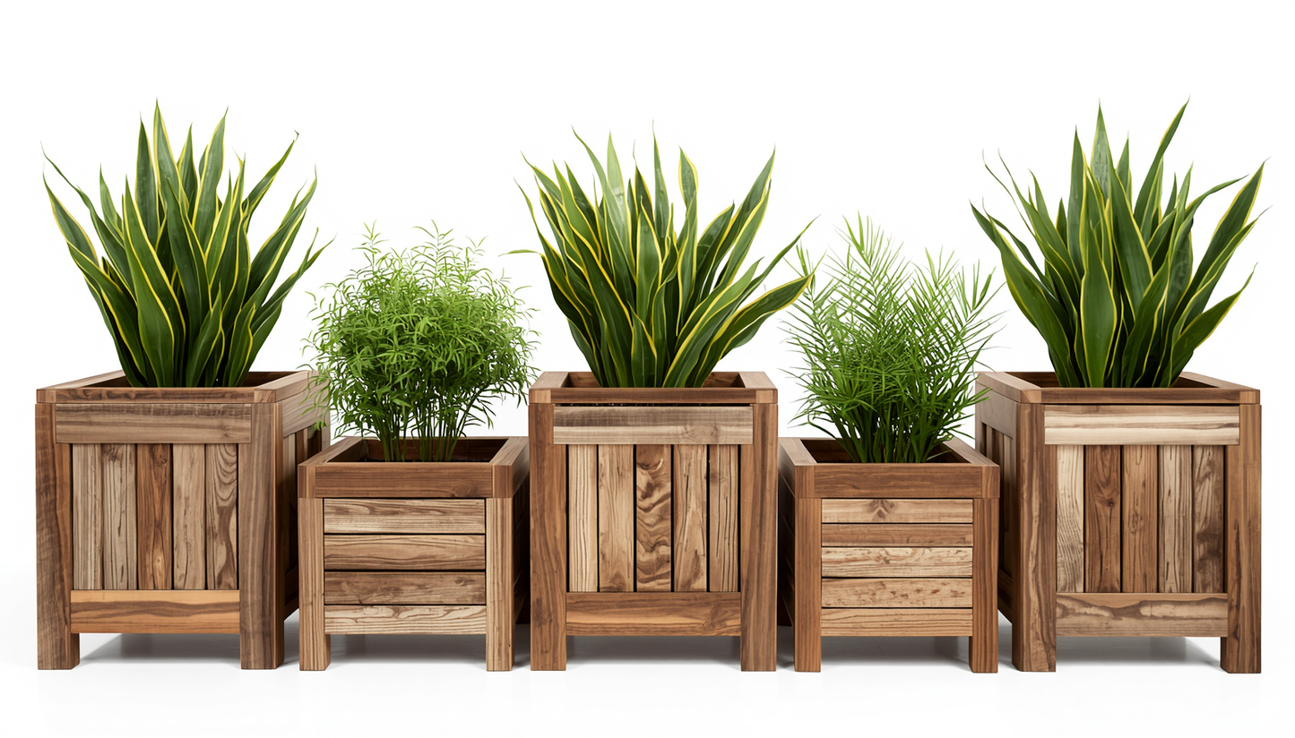 KirtKirt Wooden Planter | Wooden Flower Pot | 60x40x40 cm | Outdoor Flower Pot | Decorative Planter