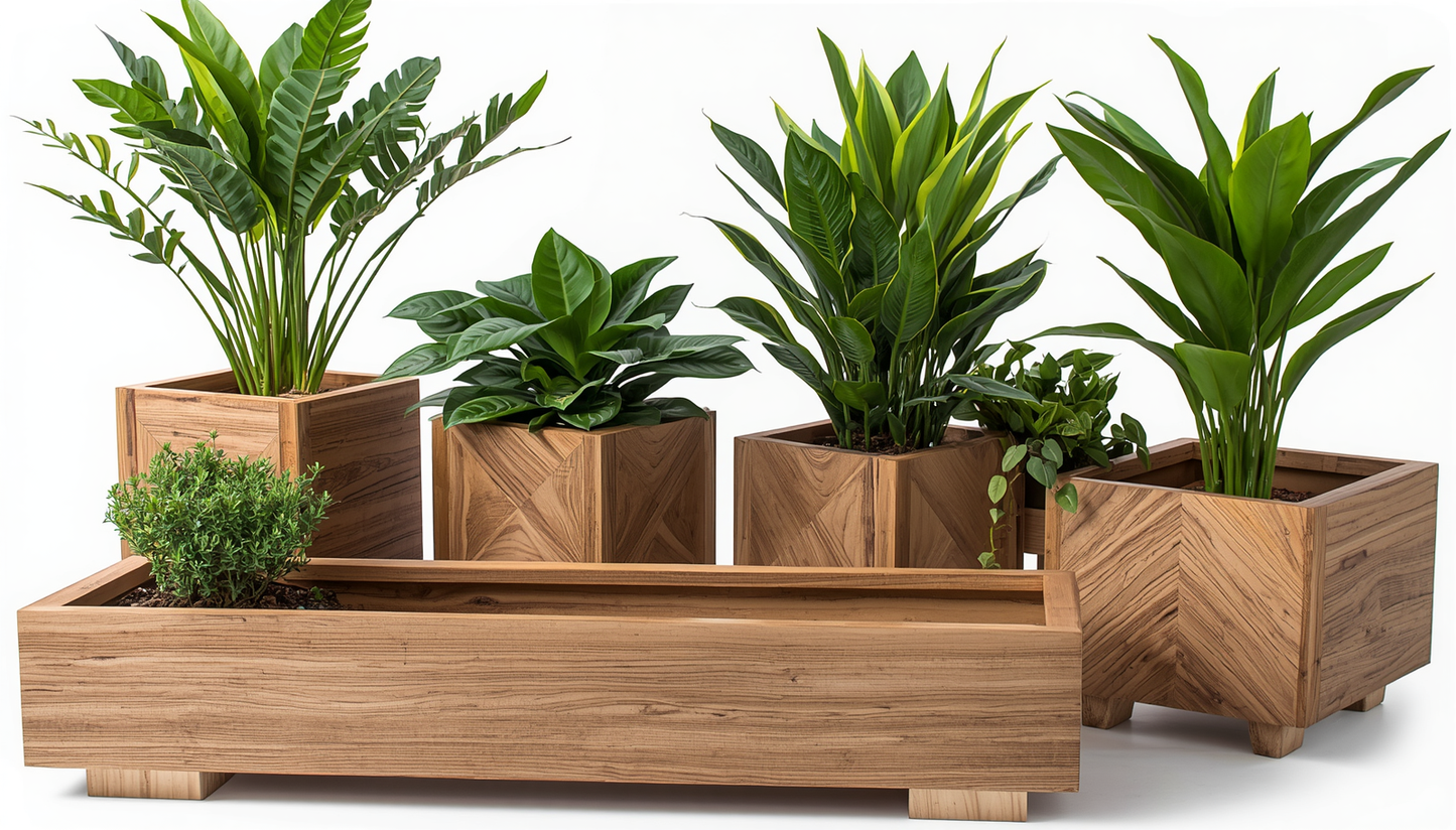 KirtKirt Wooden Planter | Wooden Flower Pot | 60x40x40 cm | Outdoor Flower Pot | Decorative Planter