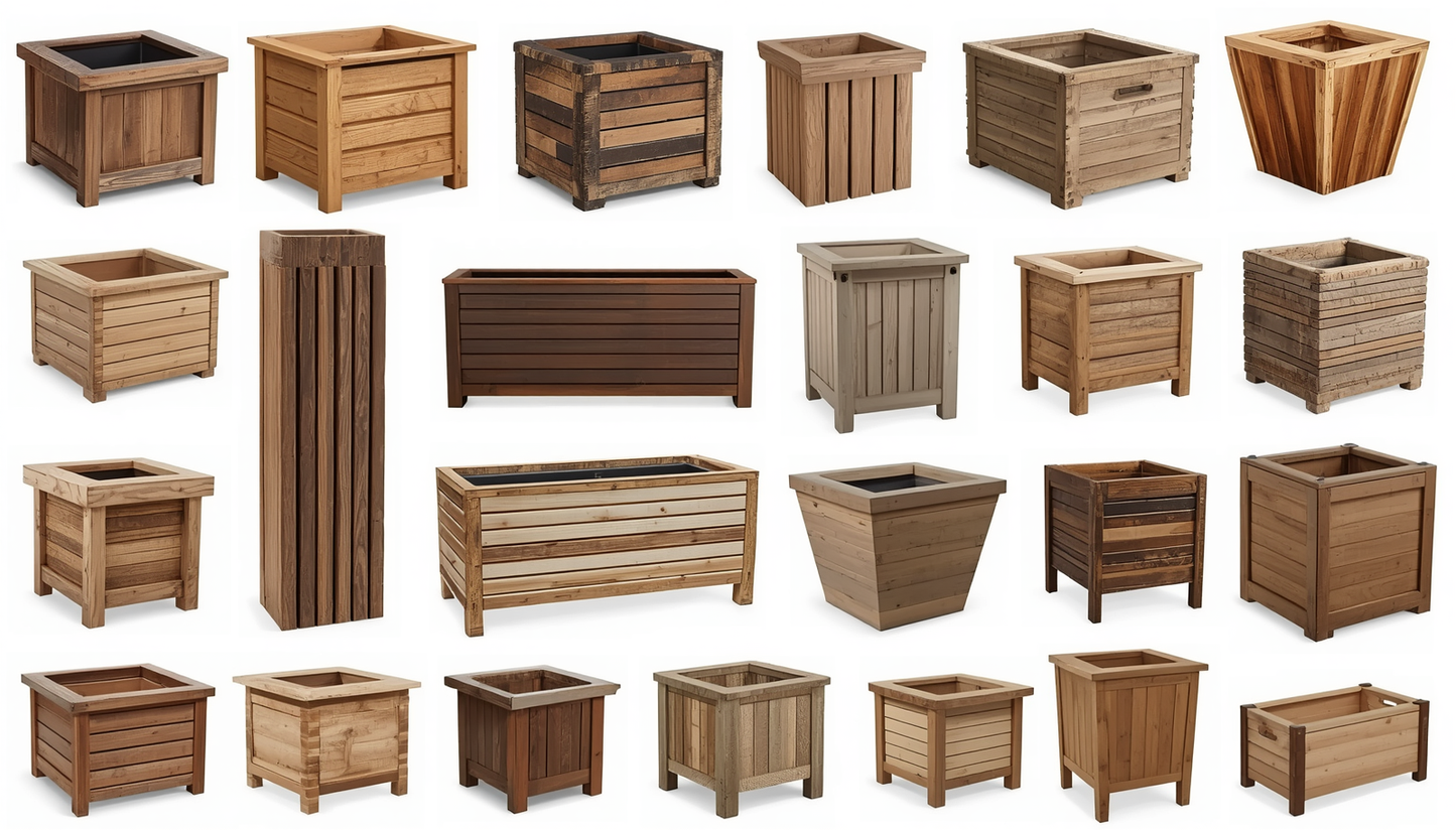 KirtKirt Wooden Planter | Wooden Flower Pot | 60x40x40 cm | Outdoor Flower Pot | Decorative Planter