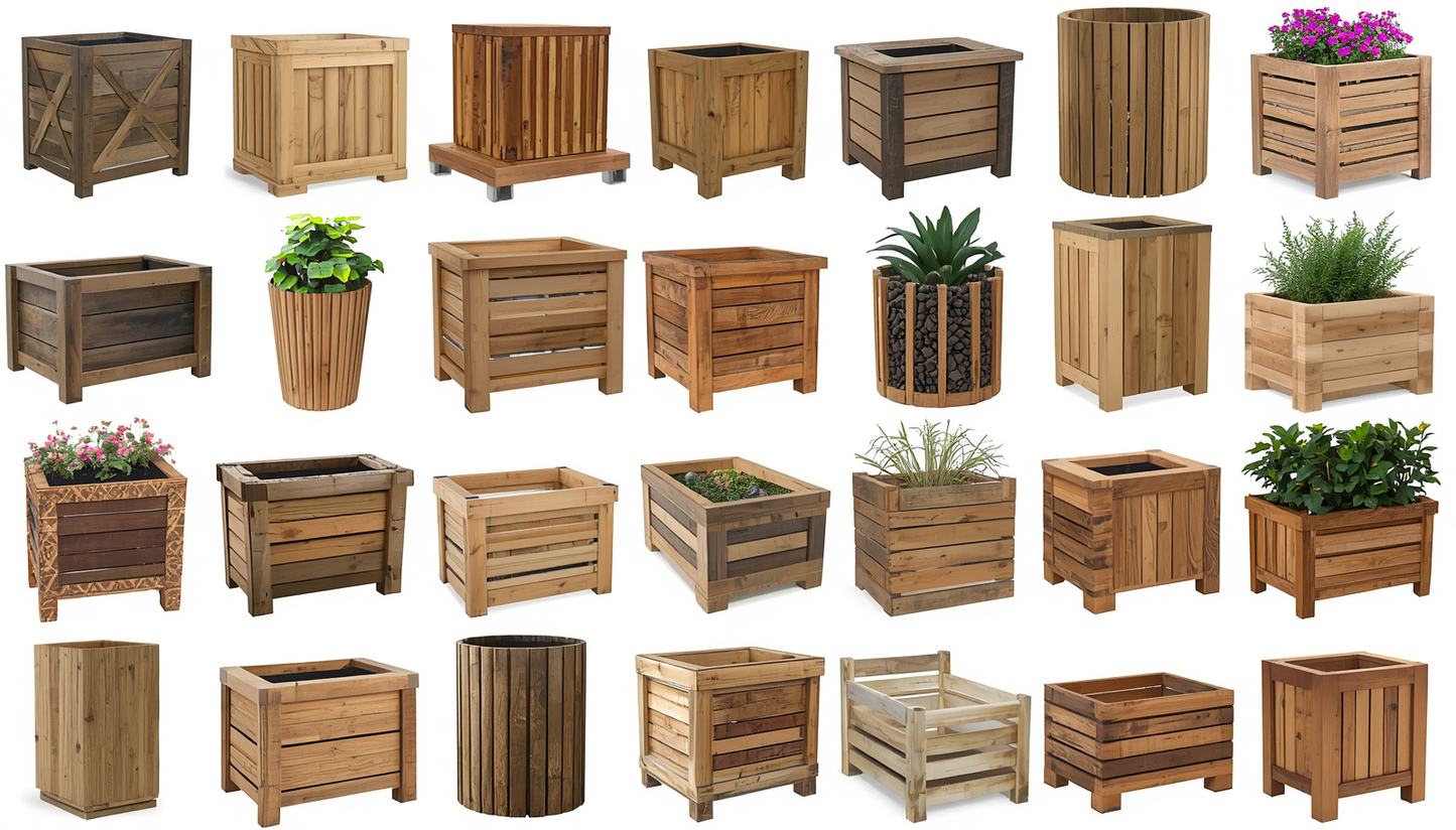 KirtKirt Wooden Planter | Wooden Flower Pot | 60x40x40 cm | Outdoor Flower Pot | Decorative Planter