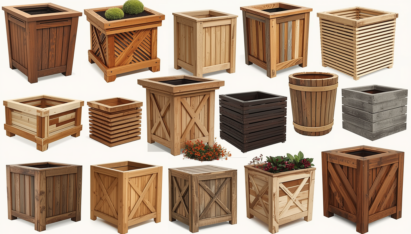KirtKirt Wooden Planter | Wooden Flower Pot | 60x40x40 cm | Outdoor Flower Pot | Decorative Planter