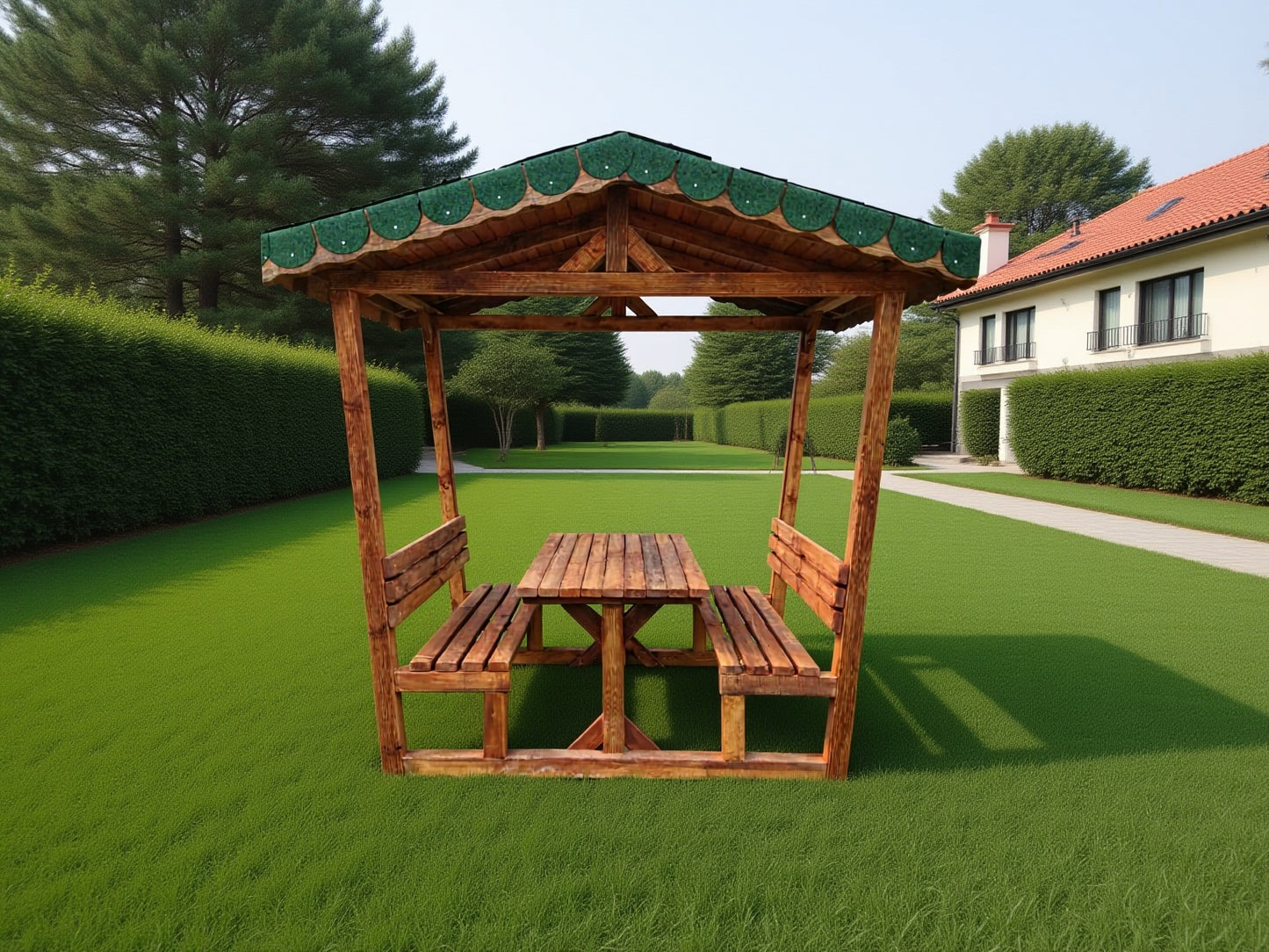 Kirtkirt Wooden – Gazebo Garden Table - Metal / Wood / Japanese