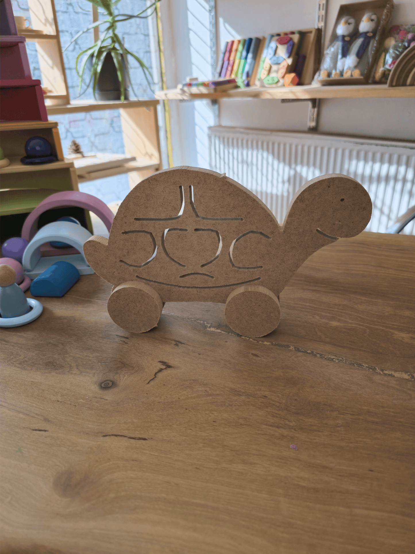 KirtKirt Wooden | Paintable Wheeled Animals | Kindergarten Activity Toy | Educational Toy