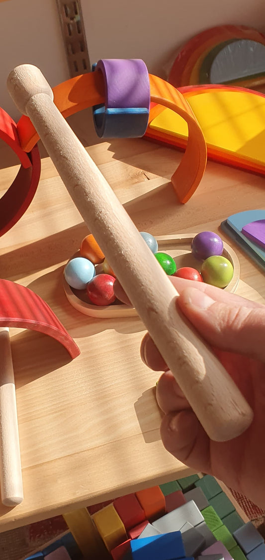 Ahşap Ritim Çubuğu 27 cm | Doğal Kayın Ağacı | Çocuklar İçin Montessori & Waldorf Müzik Oyuncağı