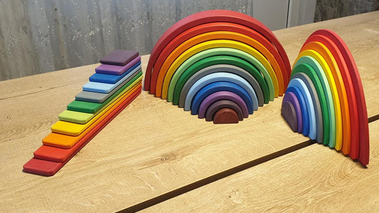 KirtKirt Ahsap 0-6 Yasa ozel Waldorf Gokkusagi Seti 34 parca