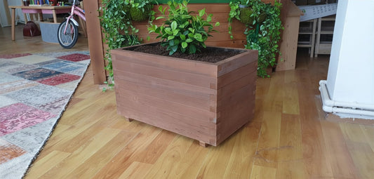KirtKirt Holz | Blumentopf aus Holz | 60x40x40 cm | Blumentopf für draußen | Dekorativer Blumentopf