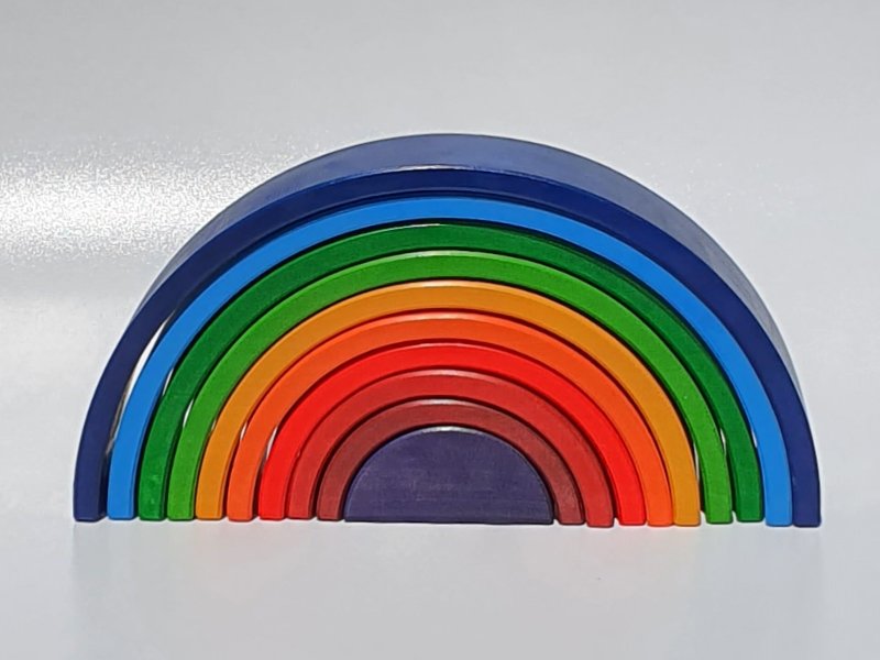 KirtKirt Holz | Waldorf Regenbogen | 12er-Packung ungefärbt roh | 38 cm
