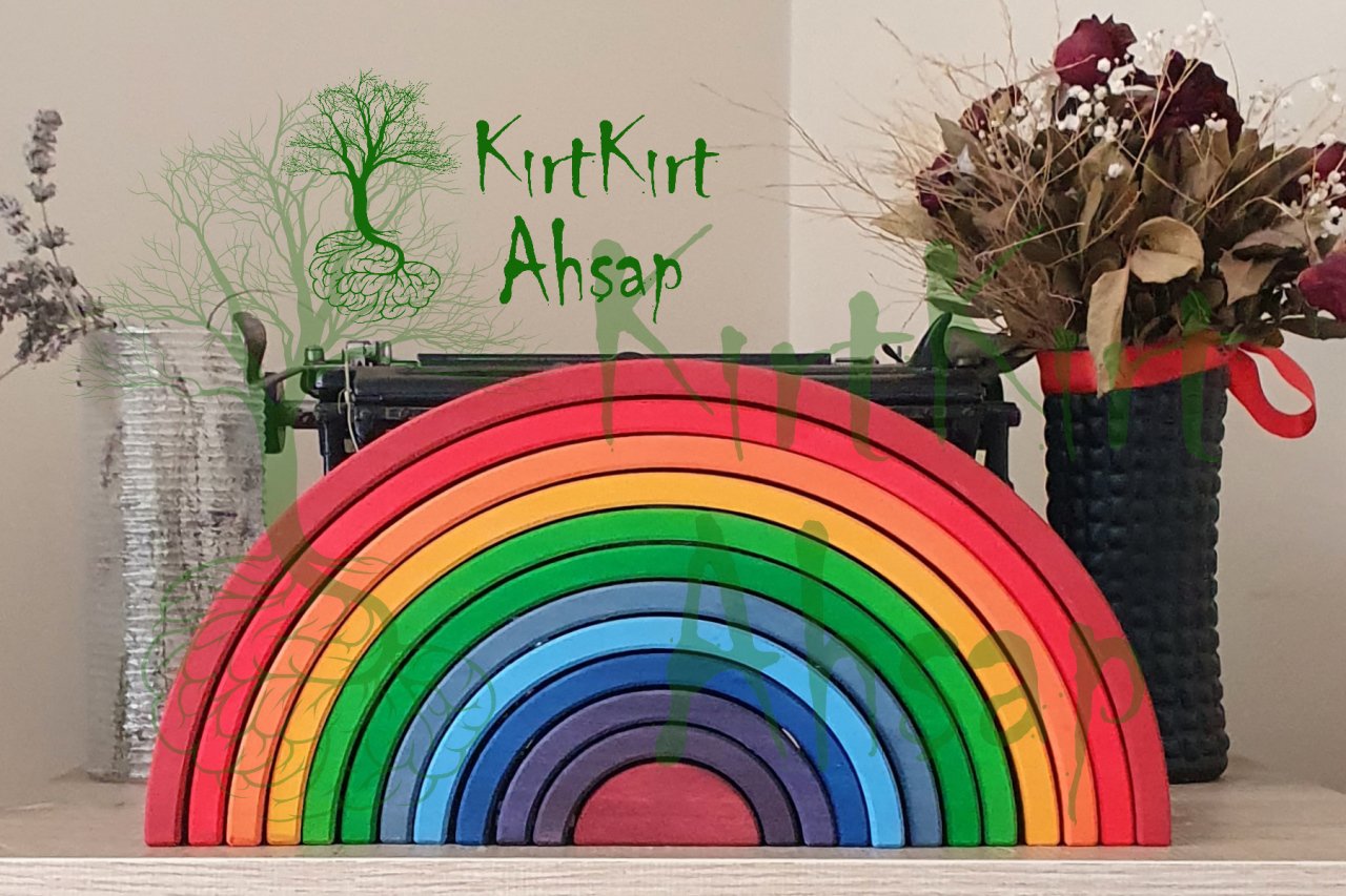 KirtKirt Ahsap | Waldorf Gokkusagi ve Tablası | 23 Parca | 38 cm