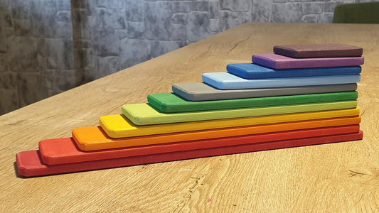 KirtKirt Ahsap 0-6 Yasa ozel Waldorf Gokkusagi Kartlari 11 li