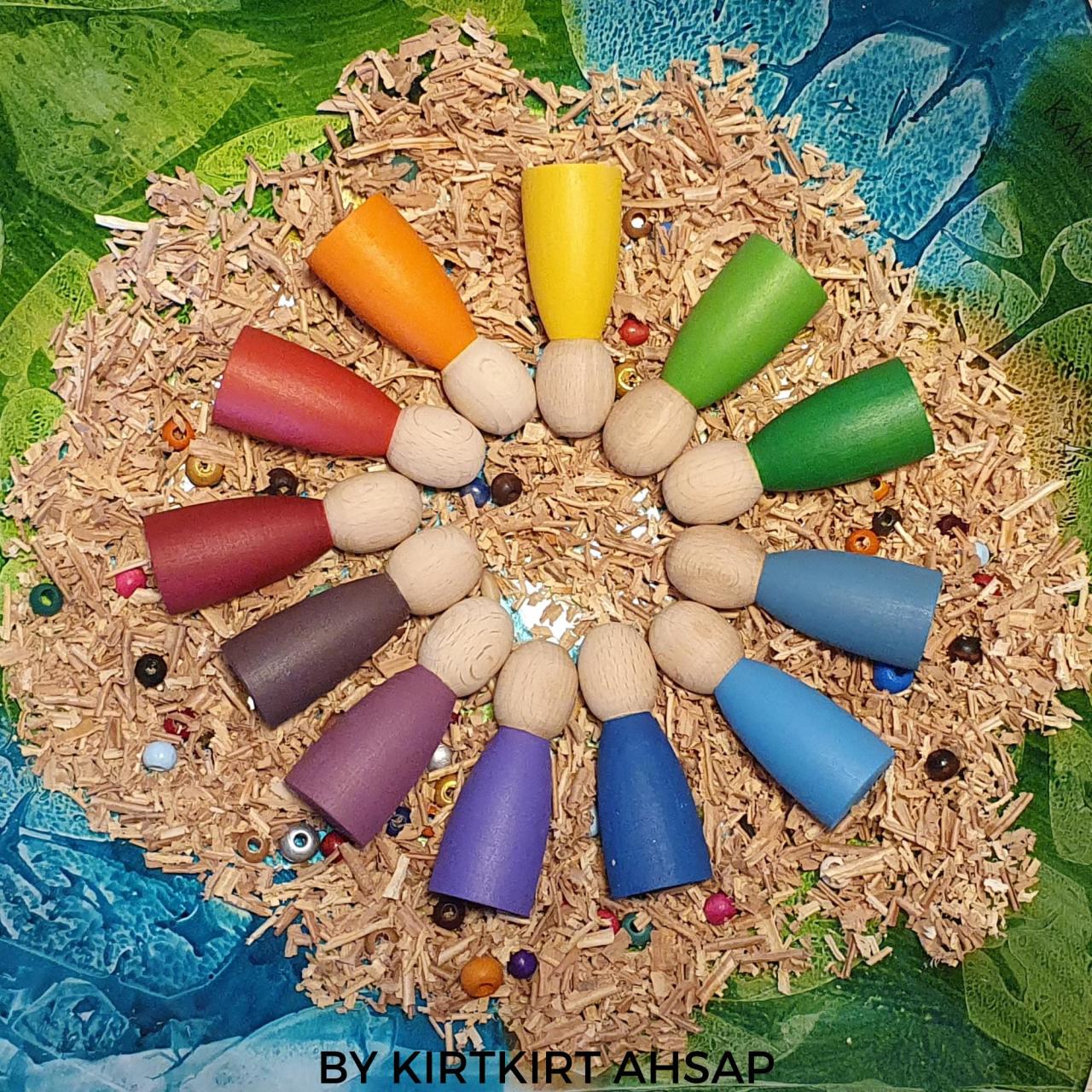 KirtKirt Ahsap Waldorf Gokkusagi Arkadaslari 12 Adet – Gokkusagi Pegleri