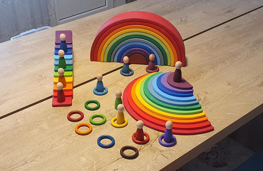 KirtKirt Ahsap Waldorf Gokkusagi Seti 58 parca 39 cm