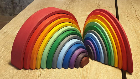 KirtKirt Ahsap | Waldorf Gokkusagi ve Tablası Seti | 23 Parca | 0-6 Yas | 29 cm